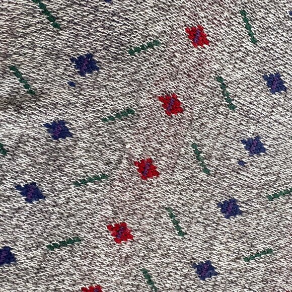 Vintage Van Heusen 80s/90s V-Neck Sweater Geometric Pattern Retro Knit Unisex - Picture 3 of 5